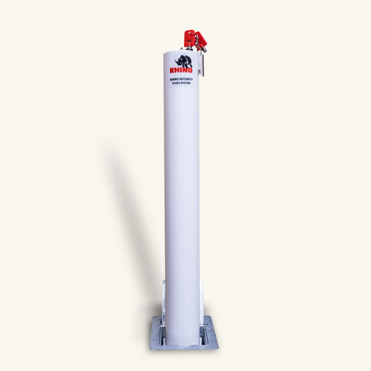 White Heavy Duty Telescopic Driveway Bollard