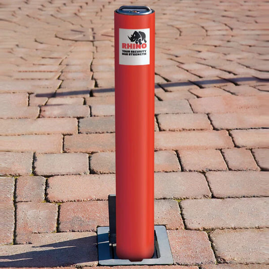 Red Powder Coated Steel Telescopic Driveway Bollard