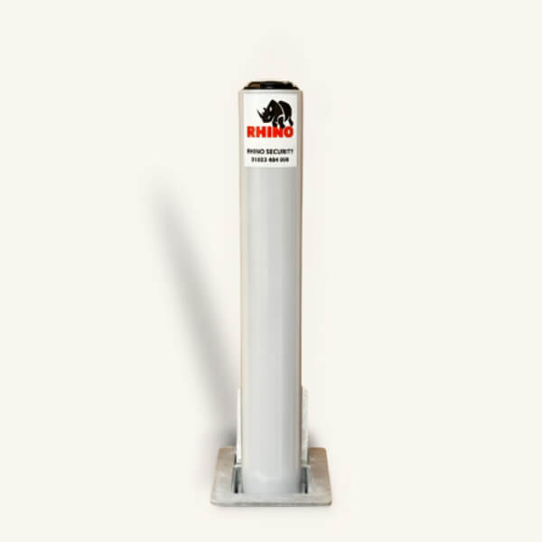 White Powder Coated Steel Telescopic Driveway Bollard
