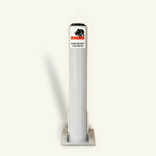 White Powder Coated Steel Telescopic Driveway Bollard